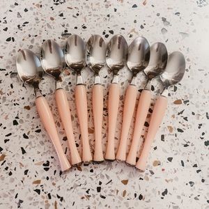 RARE BABY PINK VINTAGE SILVERWARE SET
